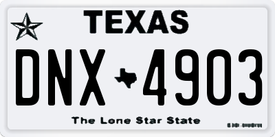 TX license plate DNX4903