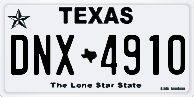 TX license plate DNX4910