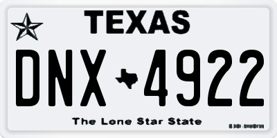 TX license plate DNX4922