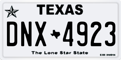 TX license plate DNX4923