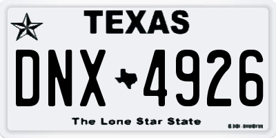 TX license plate DNX4926