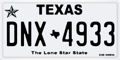 TX license plate DNX4933