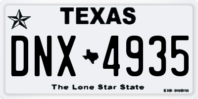 TX license plate DNX4935