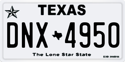 TX license plate DNX4950