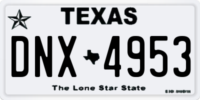 TX license plate DNX4953