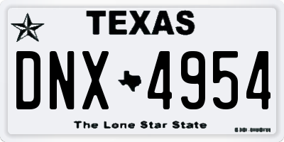 TX license plate DNX4954