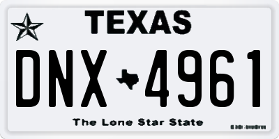 TX license plate DNX4961