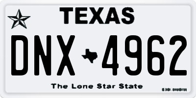 TX license plate DNX4962