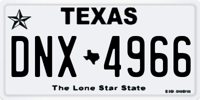 TX license plate DNX4966