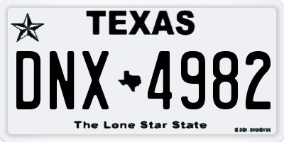 TX license plate DNX4982