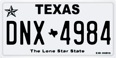 TX license plate DNX4984