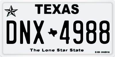 TX license plate DNX4988