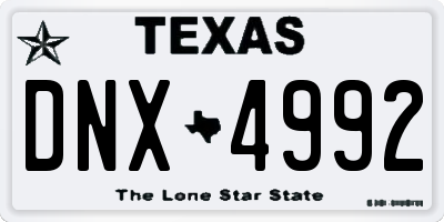 TX license plate DNX4992