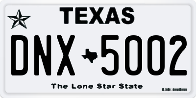 TX license plate DNX5002