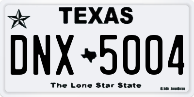 TX license plate DNX5004