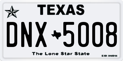 TX license plate DNX5008