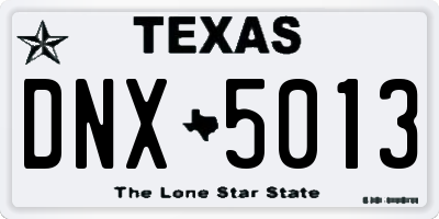 TX license plate DNX5013