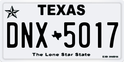 TX license plate DNX5017