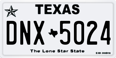 TX license plate DNX5024