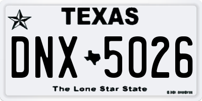 TX license plate DNX5026