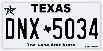TX license plate DNX5034
