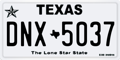 TX license plate DNX5037