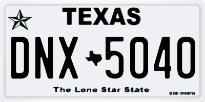 TX license plate DNX5040