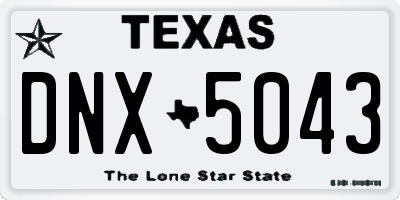 TX license plate DNX5043