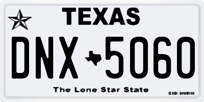 TX license plate DNX5060