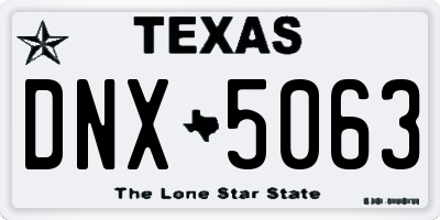 TX license plate DNX5063