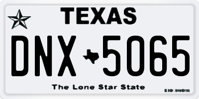 TX license plate DNX5065