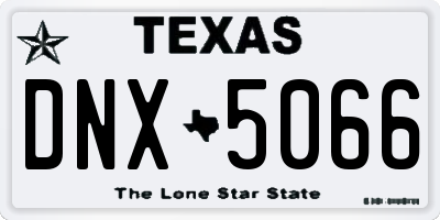 TX license plate DNX5066