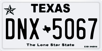TX license plate DNX5067
