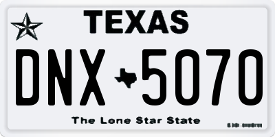 TX license plate DNX5070