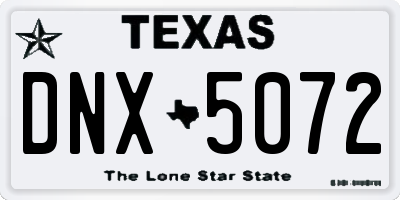TX license plate DNX5072