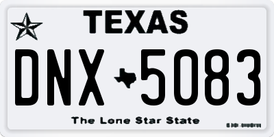 TX license plate DNX5083