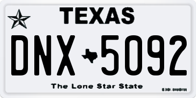 TX license plate DNX5092