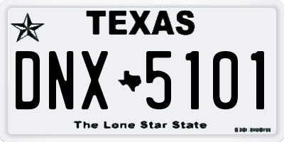 TX license plate DNX5101