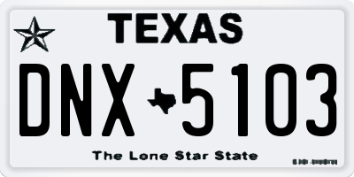 TX license plate DNX5103