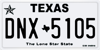 TX license plate DNX5105