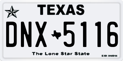 TX license plate DNX5116