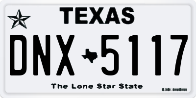 TX license plate DNX5117