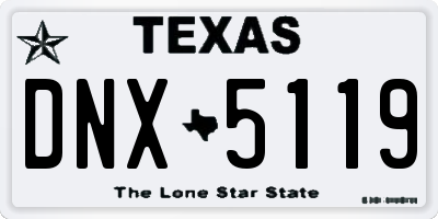 TX license plate DNX5119