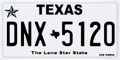 TX license plate DNX5120