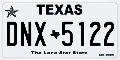 TX license plate DNX5122