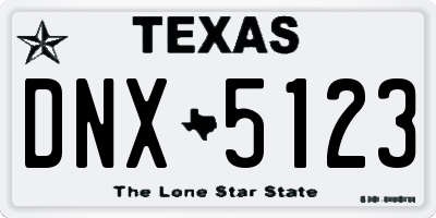 TX license plate DNX5123