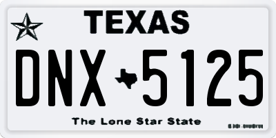 TX license plate DNX5125