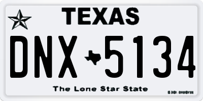 TX license plate DNX5134