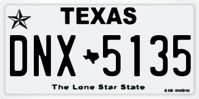 TX license plate DNX5135