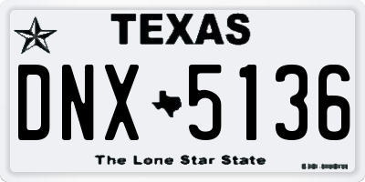 TX license plate DNX5136
